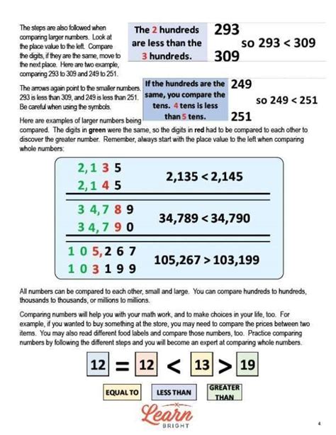 Comparing Whole Numbers Free Pdf Download Learn Bright