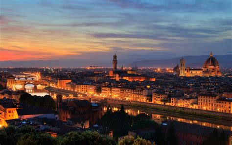 Download Sky Sun Italy Sunset Architecture City Man Made Florence 4k