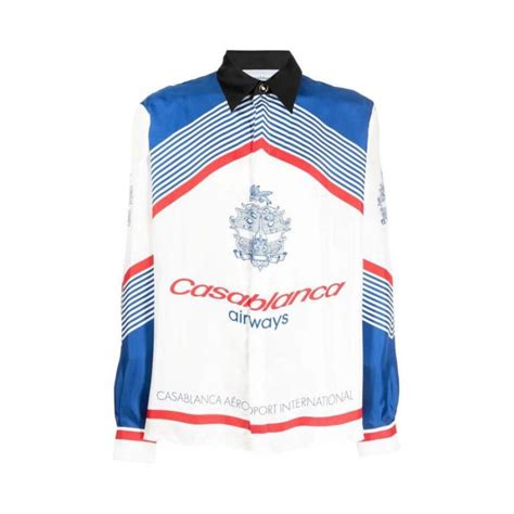 Buy Replica Casablanca Airways Long Sleeve Silk Shirt Buy Designer