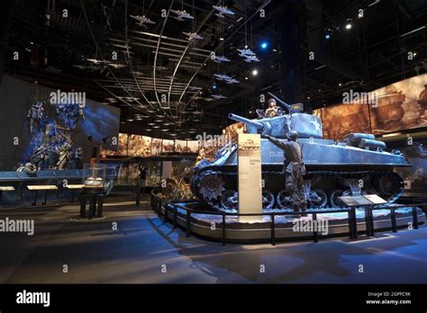 An M4 Sherman Tank In Winter During Wwii At The National Museum Of The