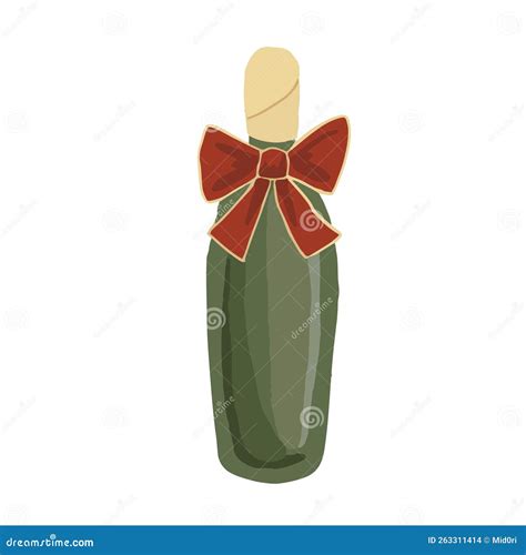 Hand Drawn Cute Isolated Clip Art Illustration Of Champagne Bottle