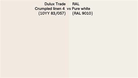 Dulux Trade Crumpled Linen 4 10YY 83 057 Vs RAL Pure White RAL 9010