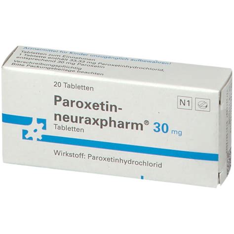 Paroxetin Neuraxpharm 30 Mg 20 St Mit Dem E Rezept Kaufen Shop Apotheke