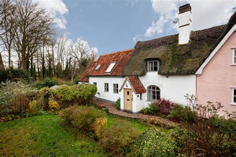 Beautiful Thatched Cottage In Autumn Editorial Stock Photo Image Of