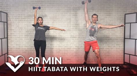 30 Minute Hiit Tabata Workout With Weights Total Body Workout At Home