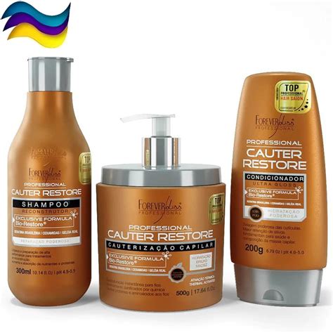 Kit Cauterização Capilar Máscara Cauter Restore 500g Shampoo