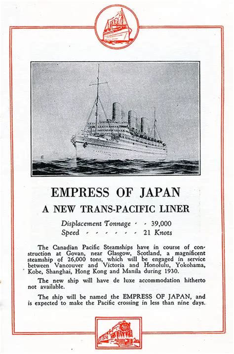 Ss Empress Of Japan Archival Collection Gg Archives