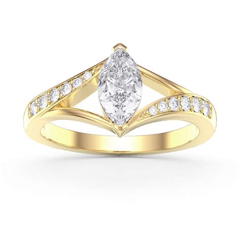 Unity Marquise Moissanite 18k Yellow Gold Engagement Ringjian London18k Gold Rings