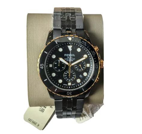 Fossil Fb 01 Chrono Keramik Uhr Schwarz Gold Ce5024 Herren Armbanduhr Neu And Ovp Eur 11999