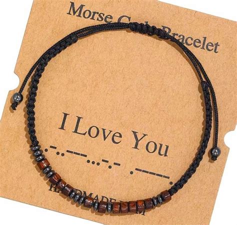 Morse Code I Love You Bracelet Beaded Gift For Him Or Her Etsy