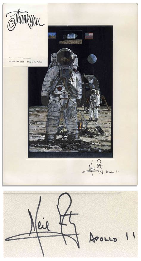 Lot Detail Neil Armstrong Signed Artwork Of Armstrong Standing On The