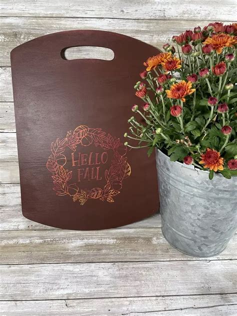 Diy Stenciled Fall Charcuterie Board With Ikonart Stencil Kit