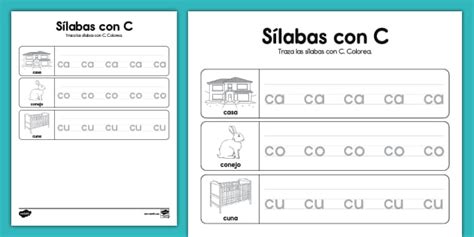 Practicar las sílabas con C Twinkl USA professor feito