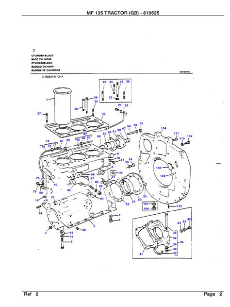 Massey Ferguson MF 135 TRACTOR (GB) Service Parts Catalogue Manual (Part Number 819535) | PDF ...