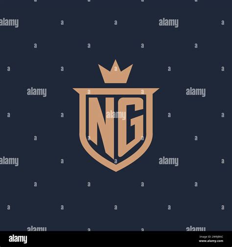 NG monogram initial logo with shield and crown style design ideas Stock ...