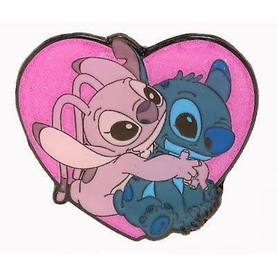 29691 Stitch And Angel Heart Hot Topic Lilo Stitch Loungefly Disney Pin