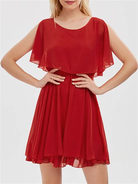 Off Chiffon Cold Shoulder Mini Summer Dress Rosegal