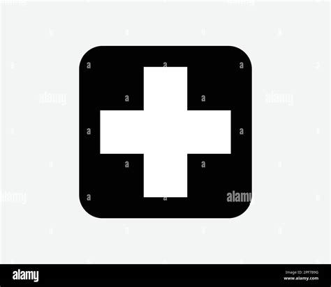 Erste Hilfe Kreuzsymbol Medical Emergency Humanitarian Care Schwarz