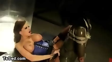 Tranny In Latex Fucks Busty Babe Hot