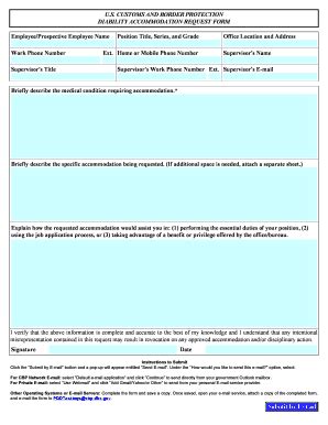 Fillable Online Cbp Disability Accommodation Request Form Disability