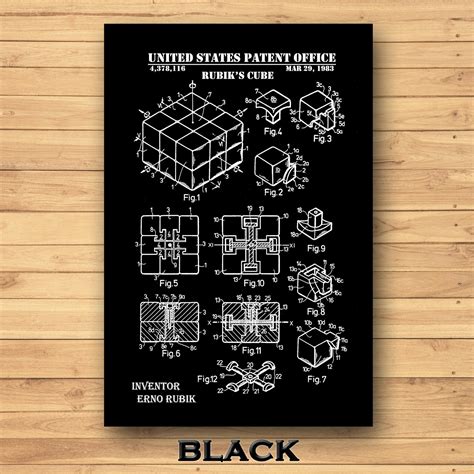 Rubik's Cube Patent Print Rubik's Cube Poster Magic - Etsy