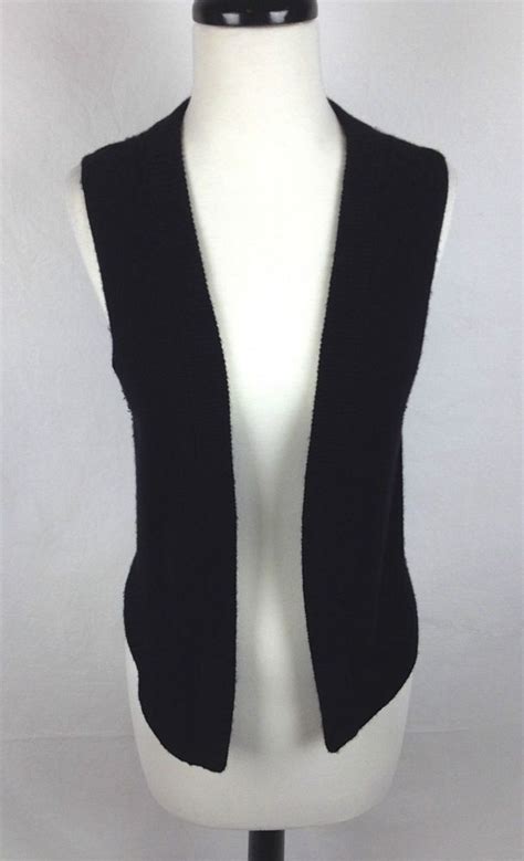 Theory Cashmere Sweater M Womens Black Sleeveless Vest Cashmere