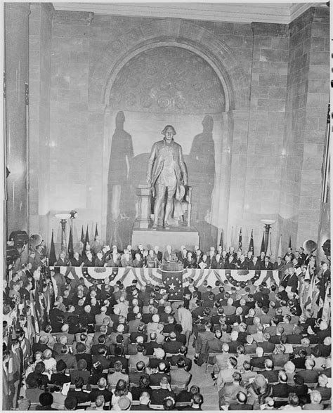 Photograph Of President Truman Speaking At The George Washington