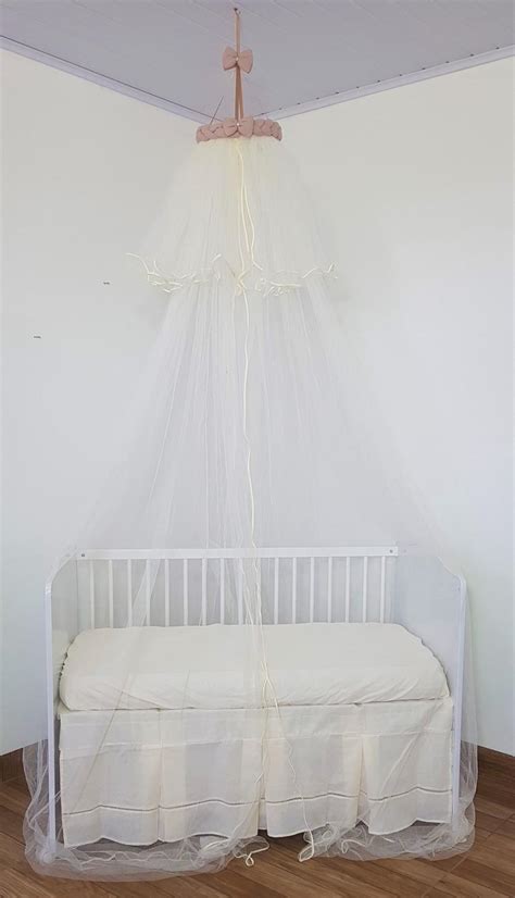 Mosquiteiro De Teto Tenda Cortinado Para Ber O Tulle Ros Nude