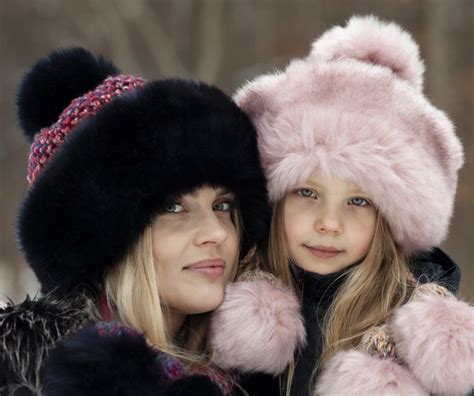 Mit Unique Womens Winter Hat With Fur And Pom Poms By Starling Hats