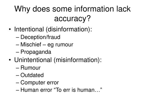 PPT - Information accuracy PowerPoint Presentation, free download - ID ...