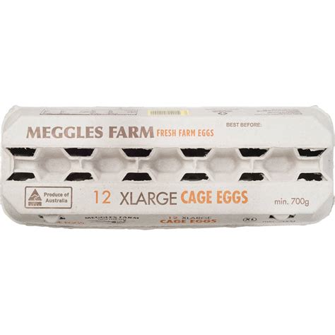 Meggles Farm 12 X Large Cage Eggs 700g Woolworths