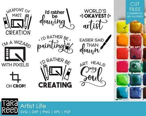 Artist Life Art Svg And Cut Files For Crafters Etsy