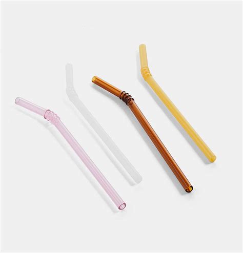 Hay Sip Glass Straws Swirl Opaque Mix Set Of 4 Huh Store