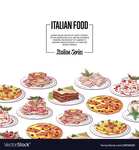 Italian Traditional Food Set Italian Cuisine Stock Vector Royalty Free