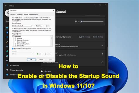 How To Enable Or Disable The Startup Sound In Windows 11 10