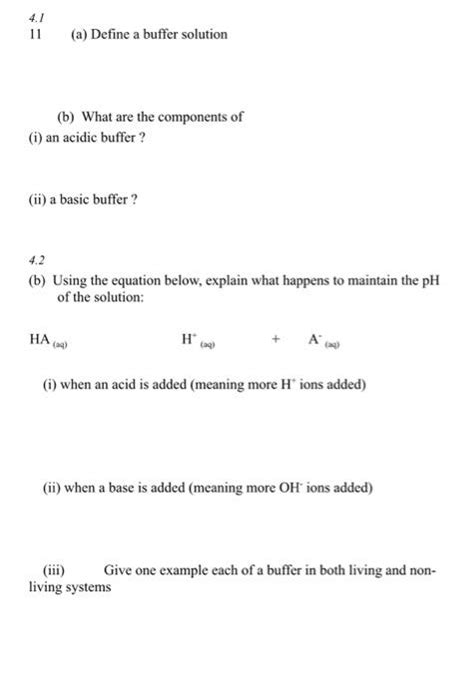 Solved (ii) a basic buffer? 4.2 (b) Using the equation | Chegg.com