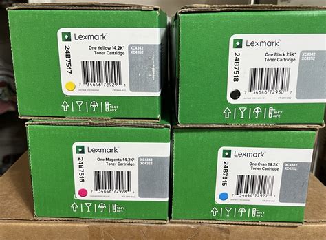 GENUINE LEXMARK TONER SET 24B7515 7516 7517 7518 XC4342 XC4352 NEW