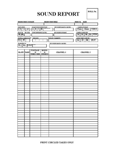 Sound Report Template