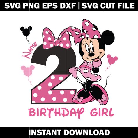 Minnie Mouse 2nd Birthday Girl Clipart Svg Disney Svg Logo Inspire