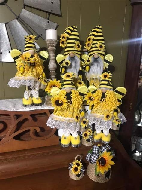 Spring Farmhouse Gnome Sunflower Gnome Bee Gnome Floral Gnome Farmhouse