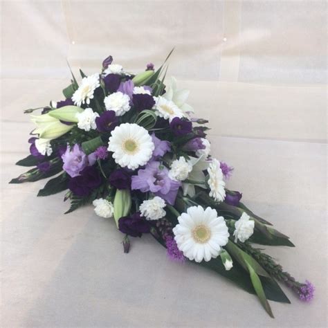 Funeral Flowers Purple And White Funeral Flowers Funeral Tributes