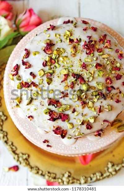 Persian Rose Cake Stock Photo (Edit Now) 1178310481