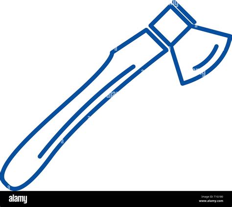 Axe Line Icon Concept Axe Flat Vector Symbol Sign Outline