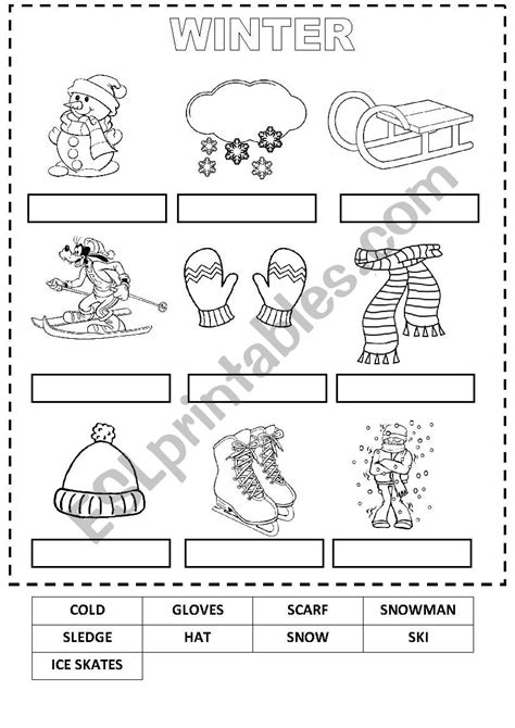 Cut And Paste Winter Worksheets