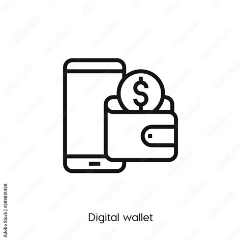 Digital Wallet Icon Digital Wallet Icon Vector Linear Style Sign For