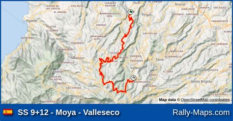 Ss Moya Valleseco Stage Map Rally Islas Canarias Erc