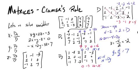 Matrices Cramers Rule Youtube