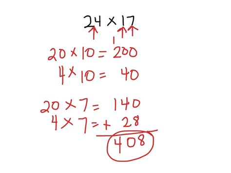 Break Apart Strategy Math Multiplication Showme