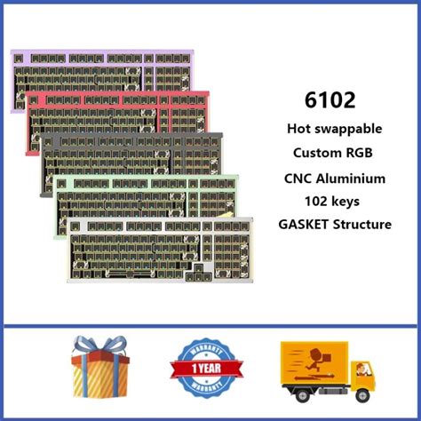 Monka Aluminum Barebone Keyboard Kit Gasket Structure Rgb Hot Swappable Custom Mechanical