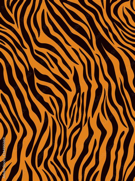 Seamless pattern with tiger skin. Black and orange tiger stripes ...